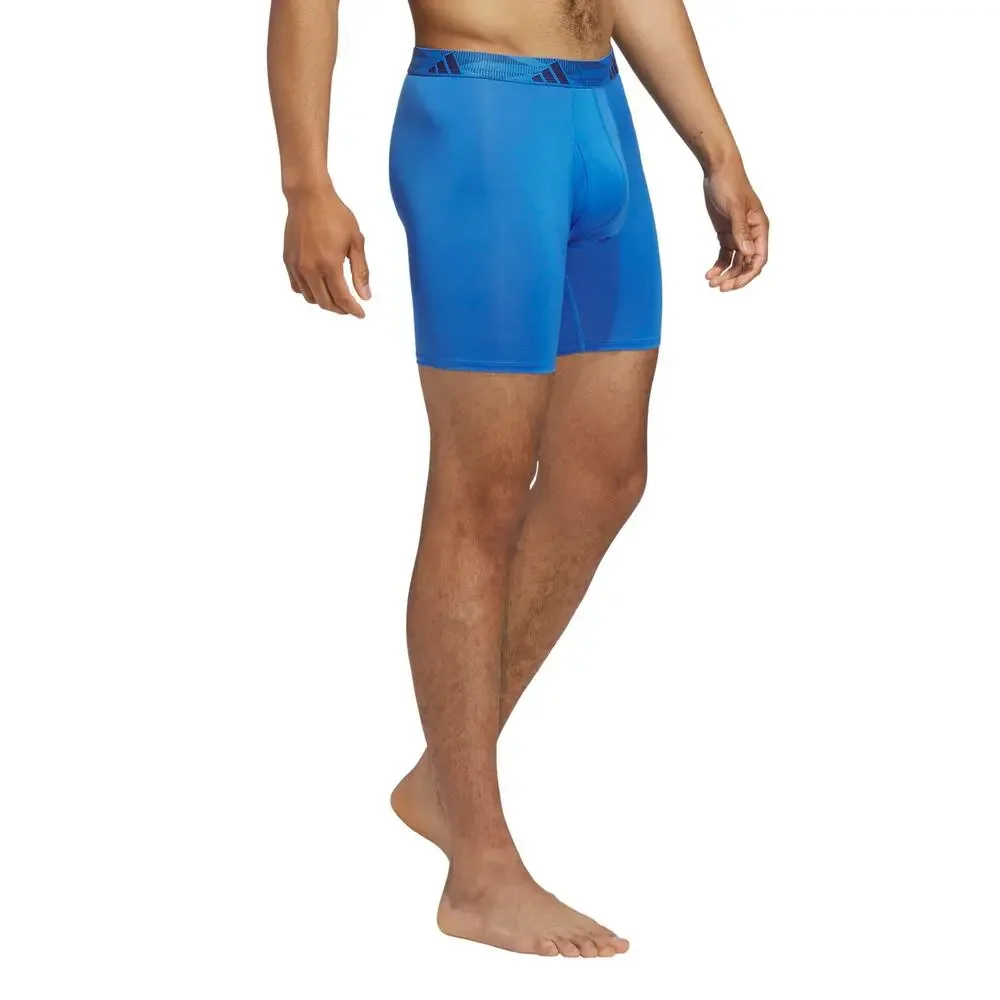 NWT adidas Men's Boxer Briefs (3-Pack)  -Wicking Underwear, Blue/ Grey/Black, XL